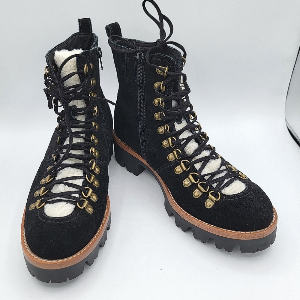 Jeffrey Campbell Suede Sherpa Hiker Boots NEW #2608